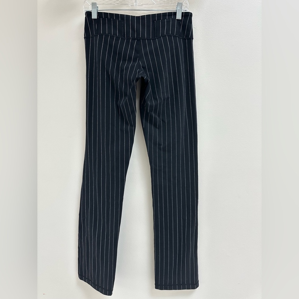 Lululemon Black Pinstripe High Rise Stretch Pants 8/10 Work Travel Career - Picture 4 of 7